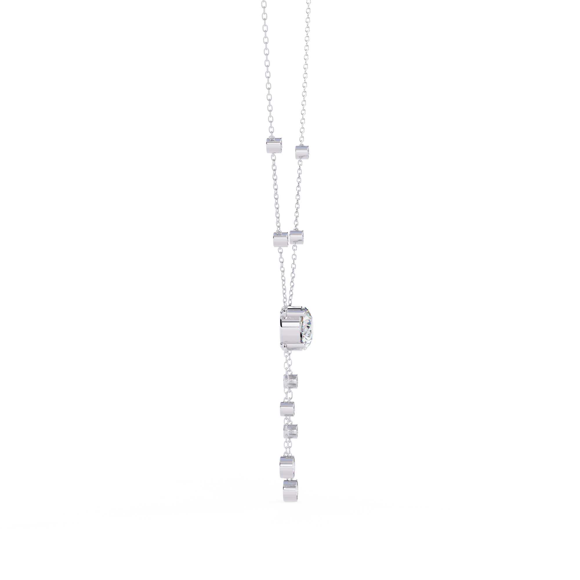 Solitairekart 0.66ct Cascading Natural Diamond Solitaire Necklace-HI Color, VS-SI Clarity